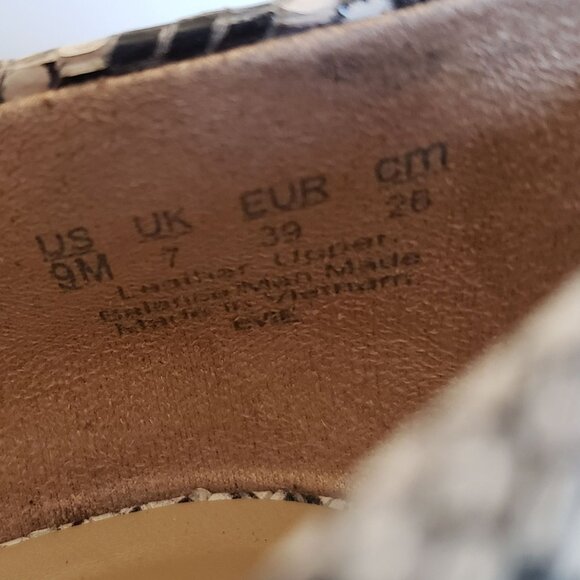 Naturalizer Evie Snake Embossed Pointed Toe Leather Pumps Black/Cream Women's 9 - Picture 10 of 12